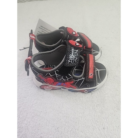 Toddler Spider-Man Light‎ Up Character Sandals Web Size 8 B1 - Picture 4 of 5